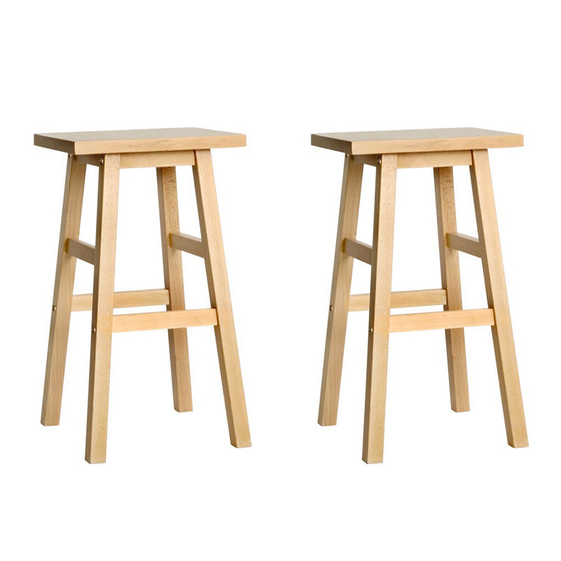 Avila Wooden Bar Stools Chairs Natural Colour x 2