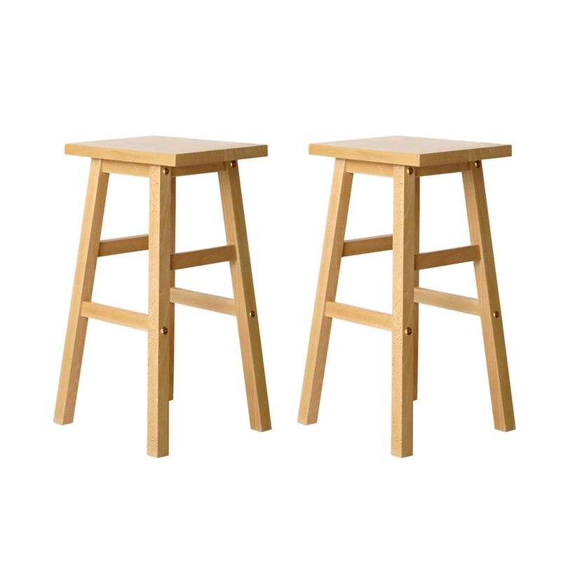 Avila Wooden Bar Stools Chairs Natural Colour x 2