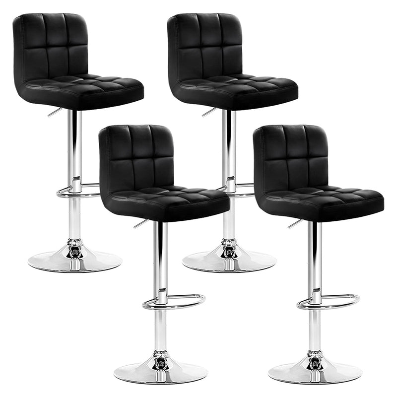 Soria Premium PU Leather Gas Lift Bar Stools x 4