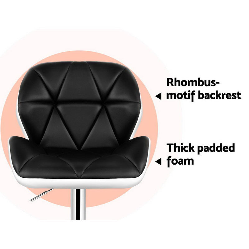 Bexley Gas Lift Premium PU Leather Bar Stools x 2