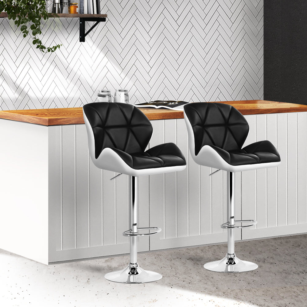 Bexley Gas Lift Premium PU Leather Bar Stools x 2