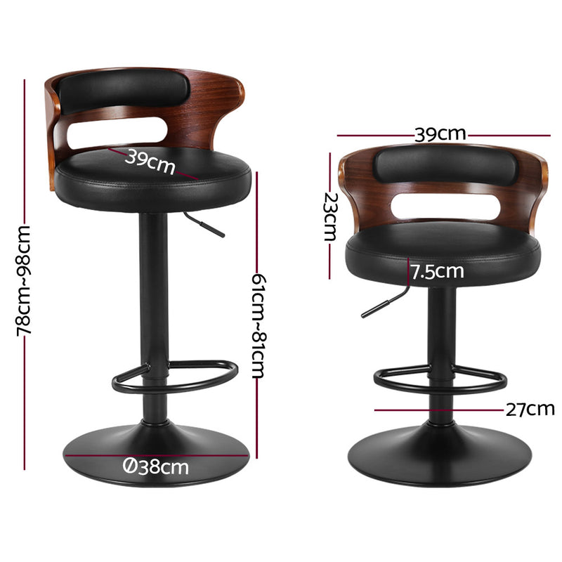 Bexley Faux Leather Gas Lift  Bar Stools for 2