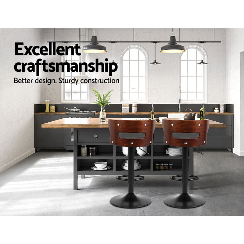 Bexley Faux Leather Gas Lift  Bar Stools for 2