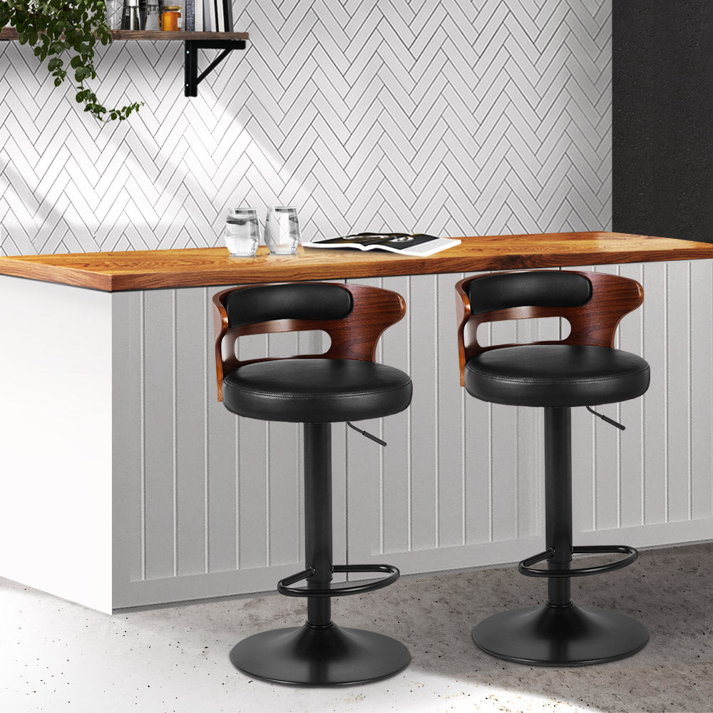 Bexley Faux Leather Gas Lift Bar Stools for 2