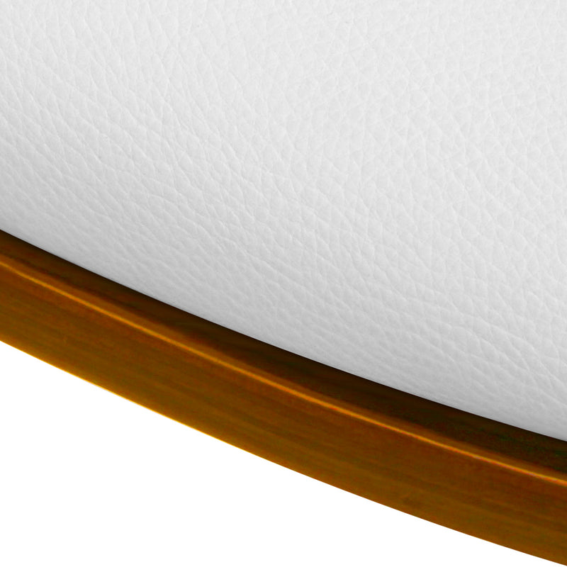 Leon Premium PU Leather Gas Lift Bar Stools - White
