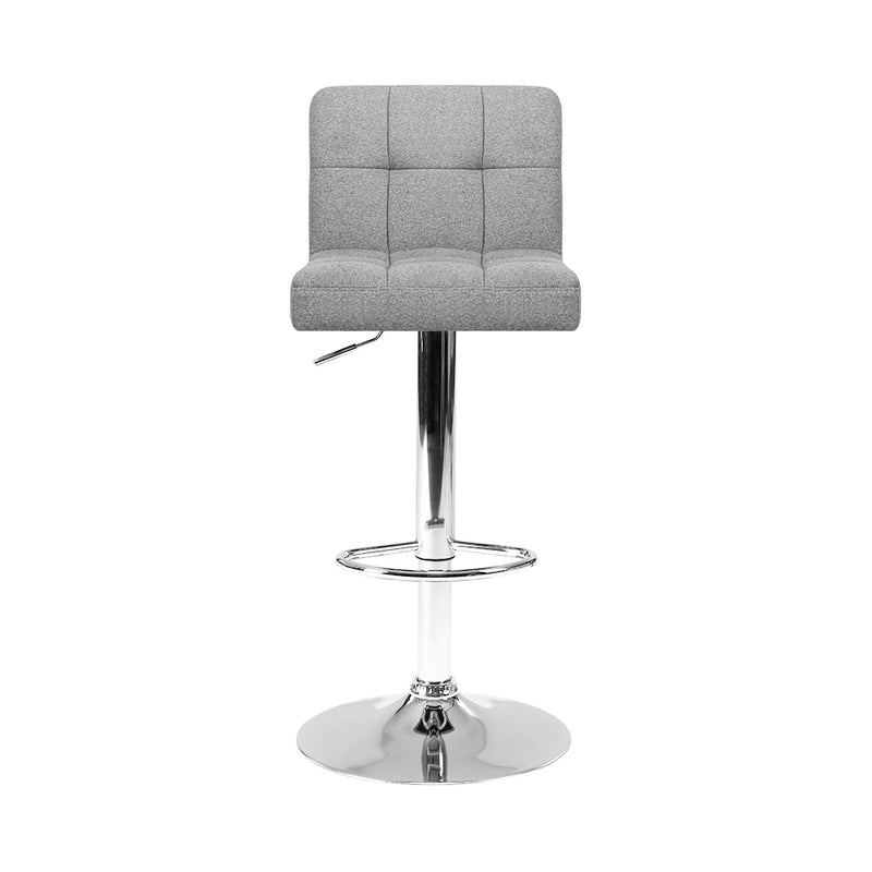 Lugo Premium Linen Fabric Gas Lift Bar Stools x 2
