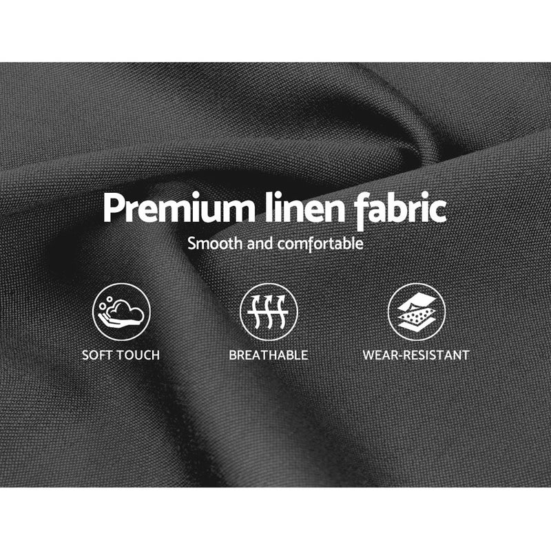Rouen Premium Fabric Gas Lift Charcoal Bed Frame - King Size