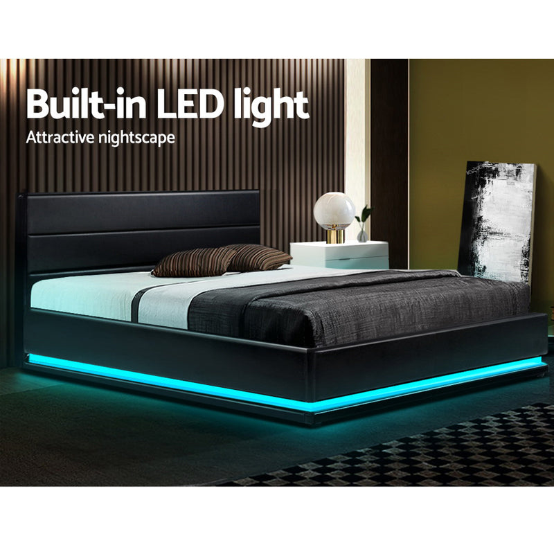 Hagen Premium PVC Leather LED Gas Lift - Double Size