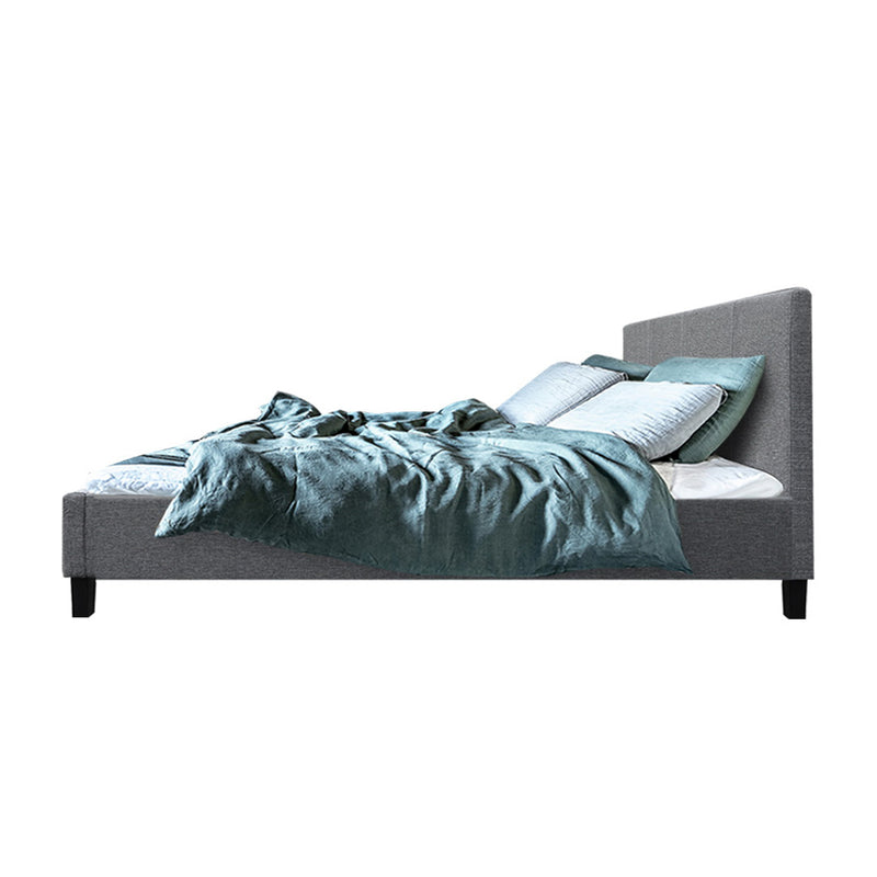 Lyon Premium Faux Linen Fabric Bed Frame - Queen Size