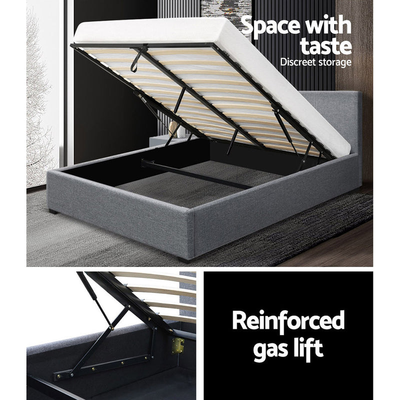 Rome Gas Lift Premium Fabric Bed Frame - Double Size