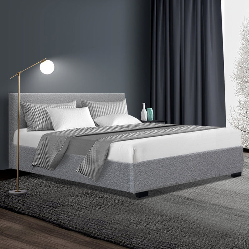Rome Gas Lift Premium Fabric Bed Frame - Double Size