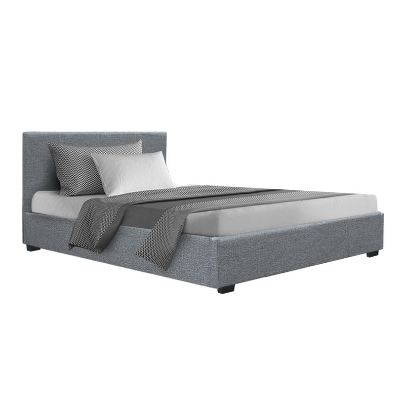 Rome Gas Lift Premium Fabric Bed Frame - King Single
