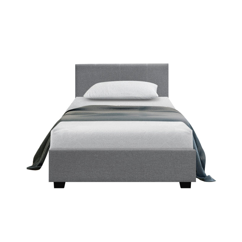 Rome Gas Lift Premium Fabric Bed Frame - King Single