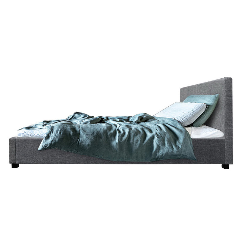 Rome Gas Lift Premium Fabric Bed Frame - King Single