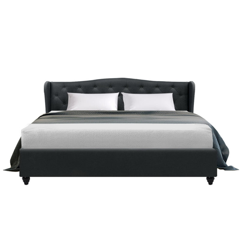Montpellier Premium Faux Line Fabric Bed Frame - King Size
