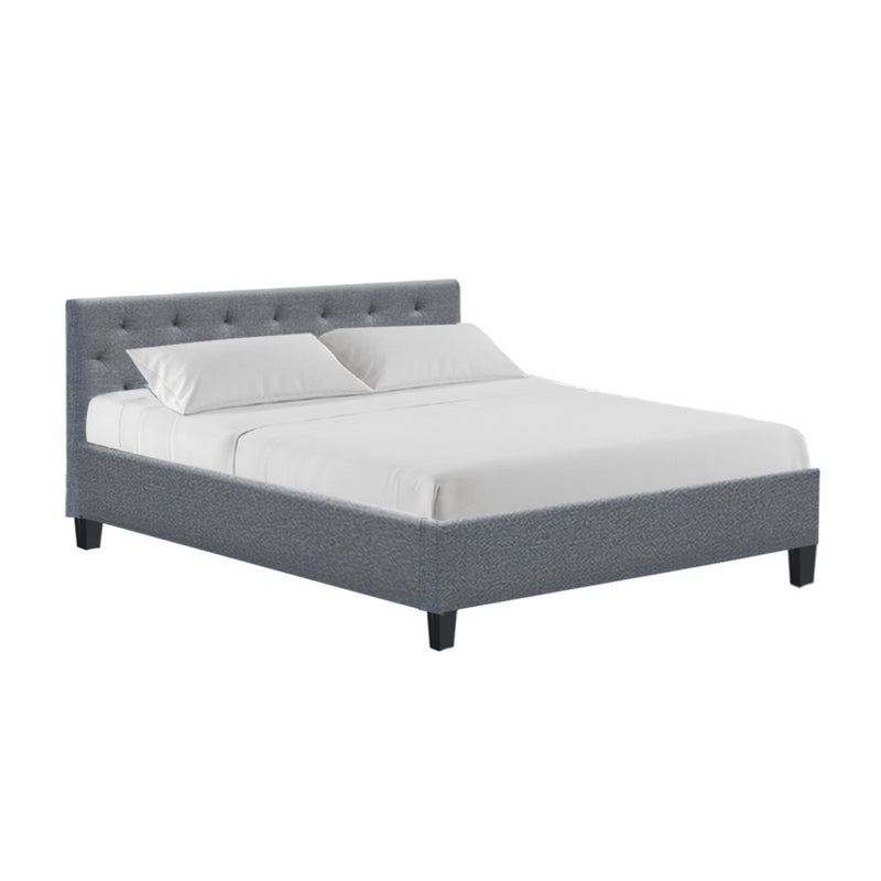 Cadiz Fabric Bed Frame Queen Size - Grey