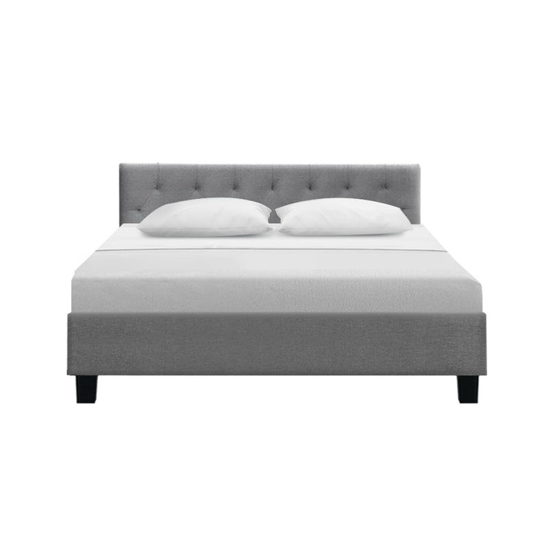 Cadiz Fabric Bed Frame Queen Size - Grey