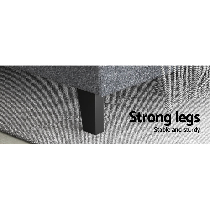 Cadiz Fabric Bed Frame Queen Size - Grey
