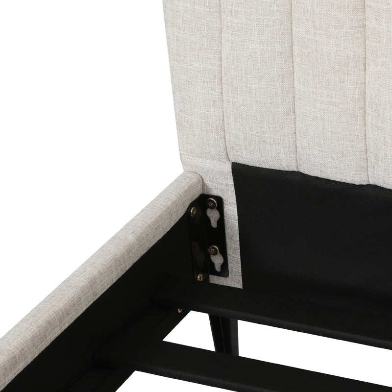 Verona Premium Beige Fabric Bed Frame - Queen Size