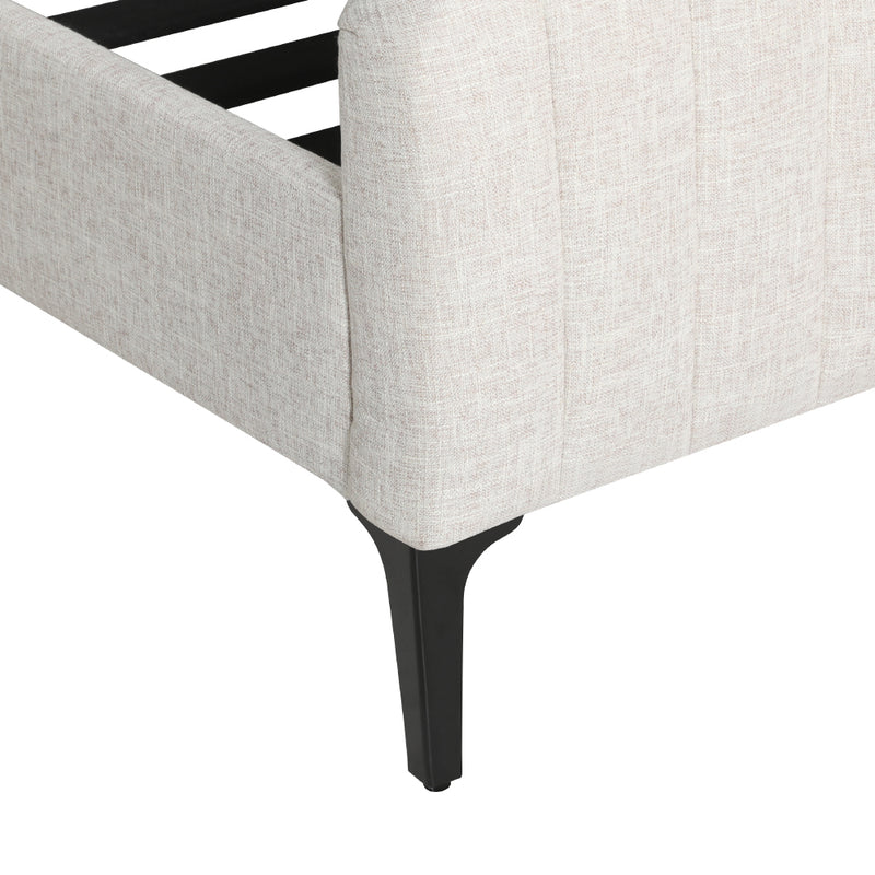 Verona Premium Beige Fabric Bed Frame - Queen Size
