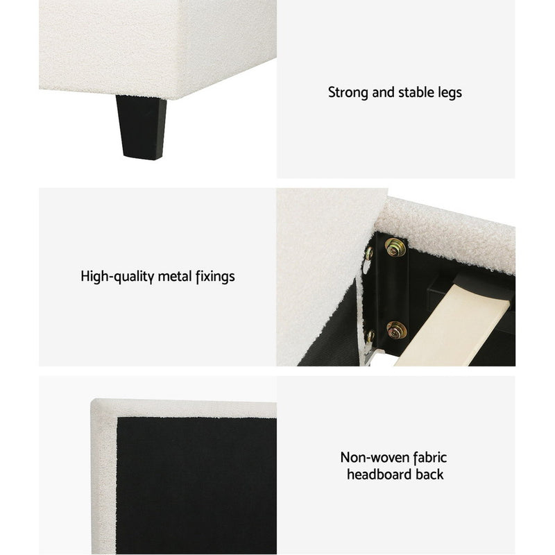 Chicago Premium Fabric Bed Frame - King Single