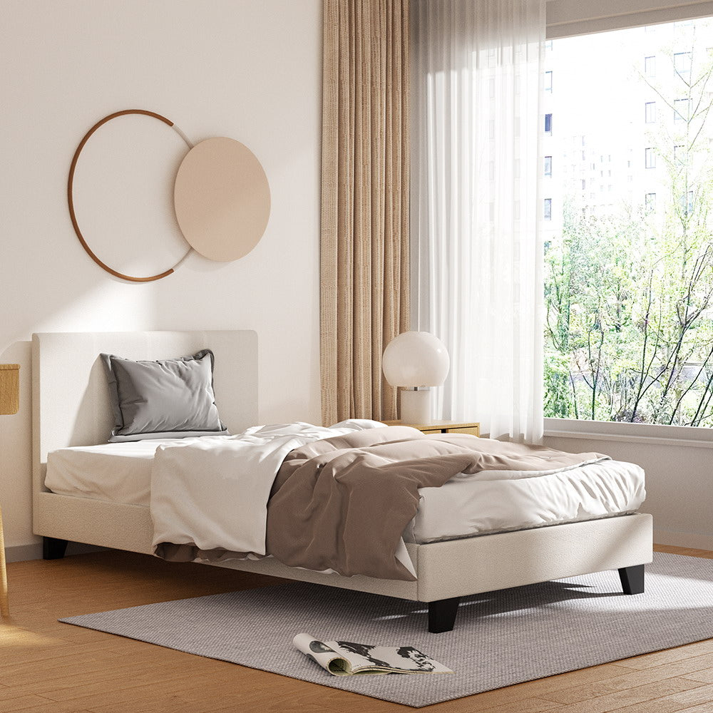 Chicago Premium Fabric Bed Frame - King Single