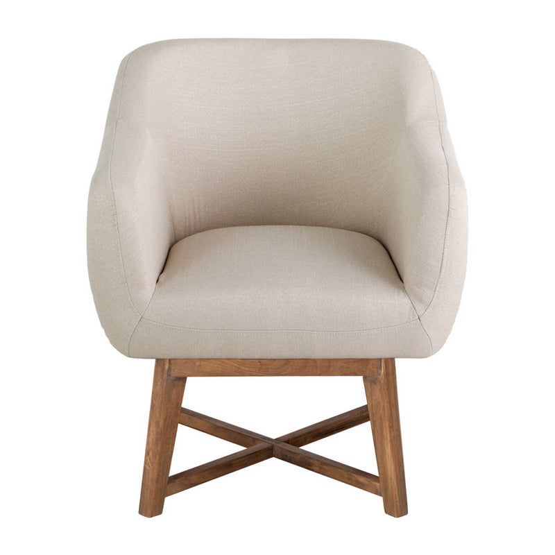 Moer Premium Fabric Tub Lounge Armchair - Beige