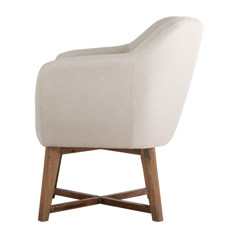 Moer Premium Fabric Tub Lounge Armchair - Beige