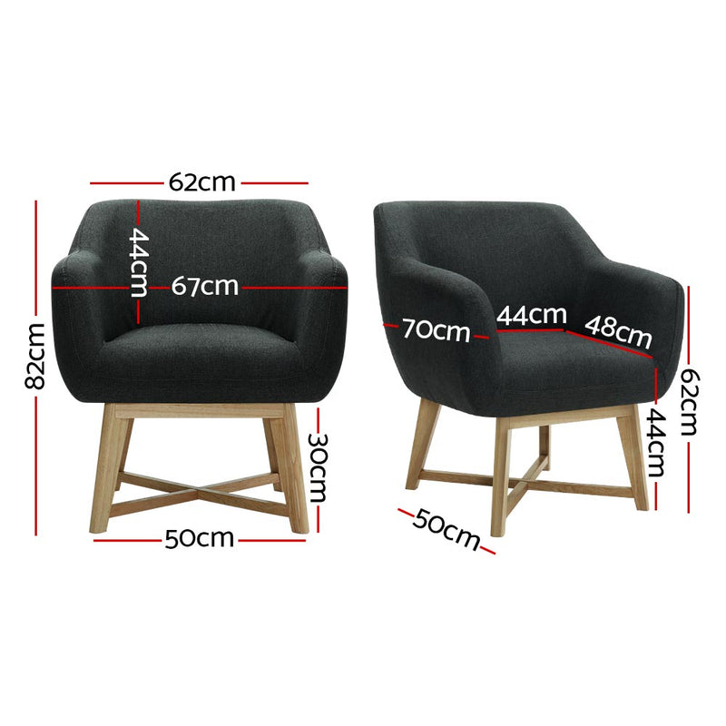 Toulon Tub Accent Chair - Charcoal