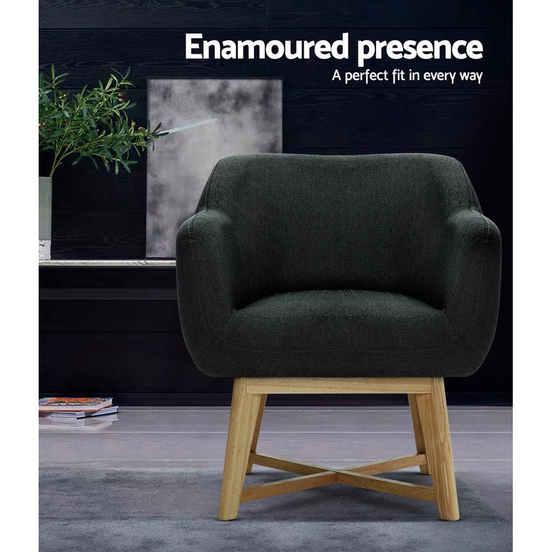 Toulon Tub Accent Chair - Charcoal