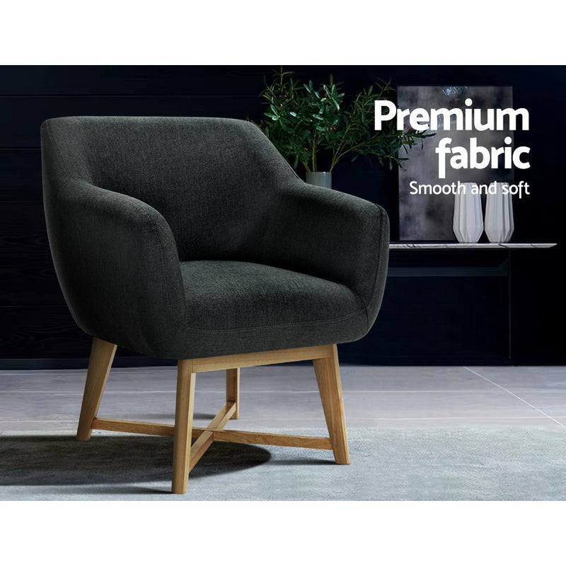 Toulon Tub Accent Chair - Charcoal