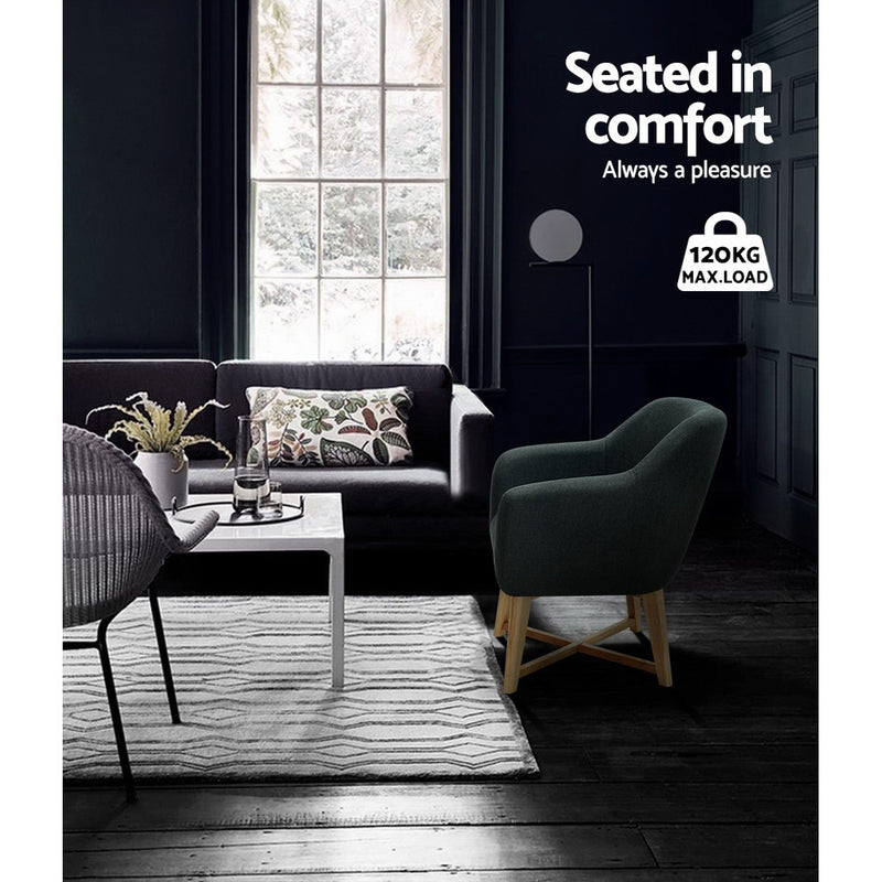 Toulon Tub Accent Chair - Charcoal