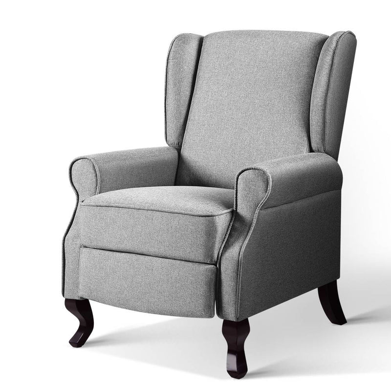 Dorset Premium Faux Fabric Recliner Armchair - Grey