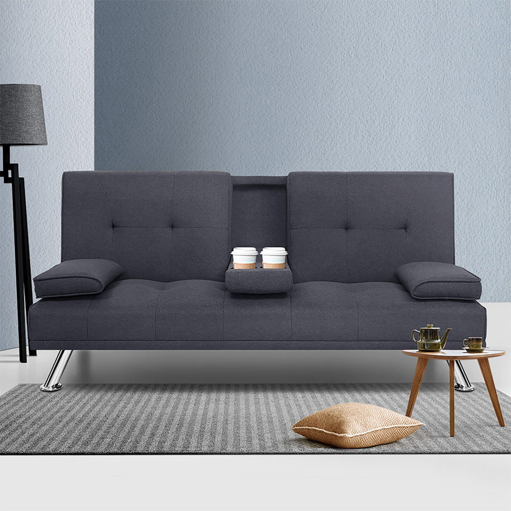 Burgau Premium Fabric Sofa Bed - Dark Grey