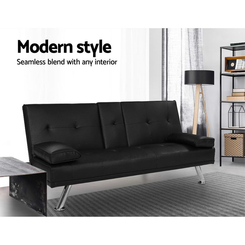 Lewes Premium PU Leather Sofa Bed