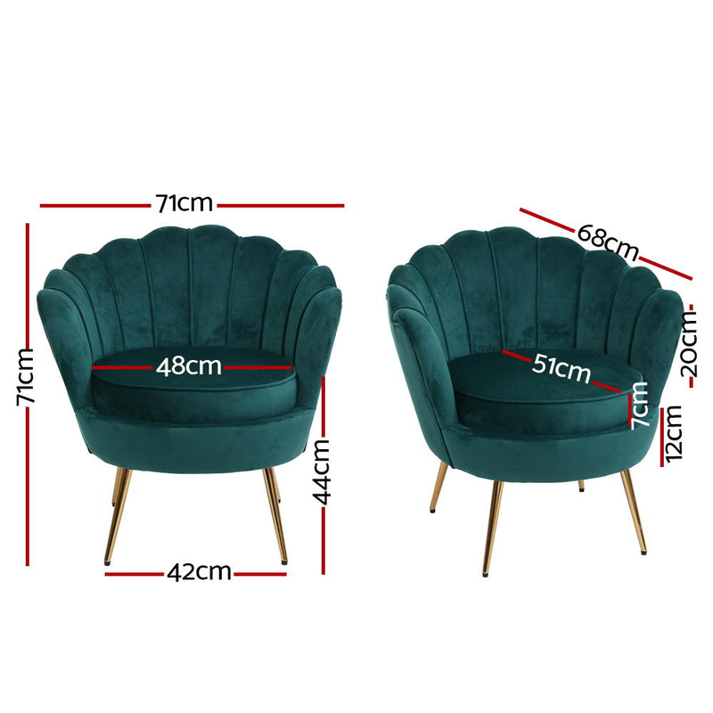 Angers Premium Velvet Fabric Armchair