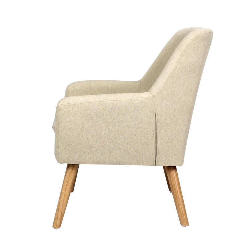 Rome Premium Fabric Armchair - Beige