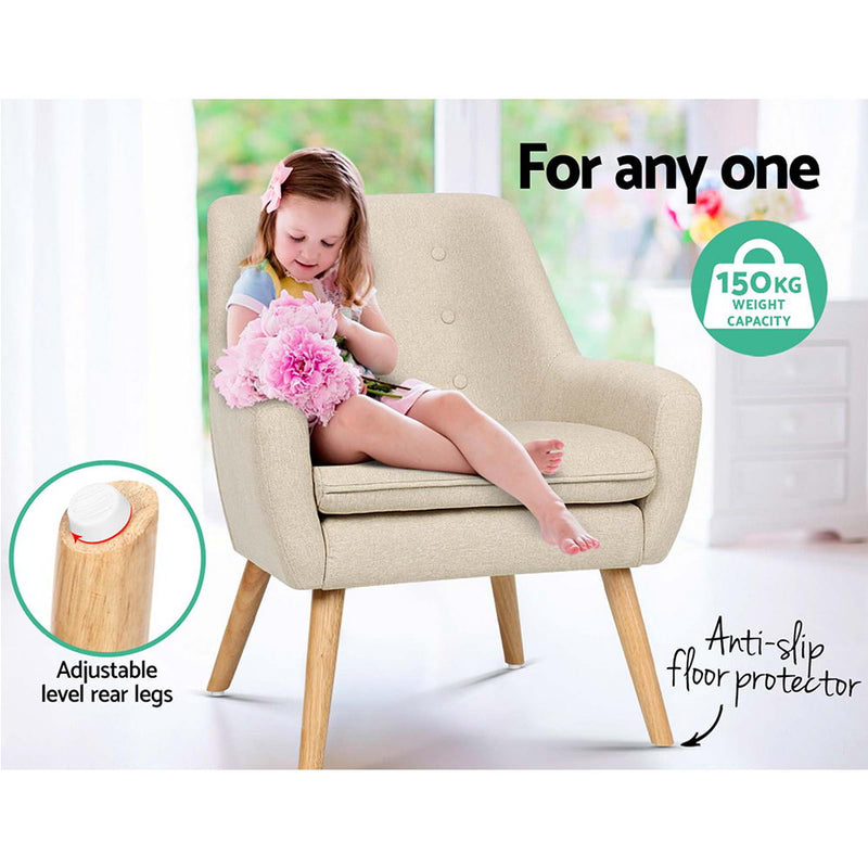 Rome Premium Fabric Armchair - Beige
