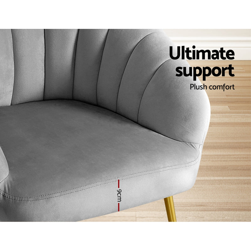 Neuss Armchair Velvet Grey