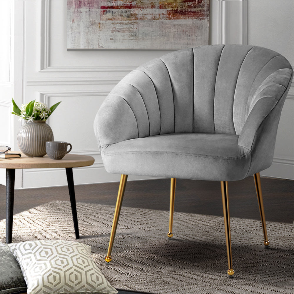 Neuss Armchair Velvet Grey