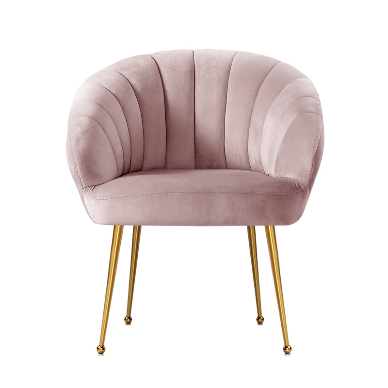 Nantes Premium Velvet Fabric Armchair - Pink