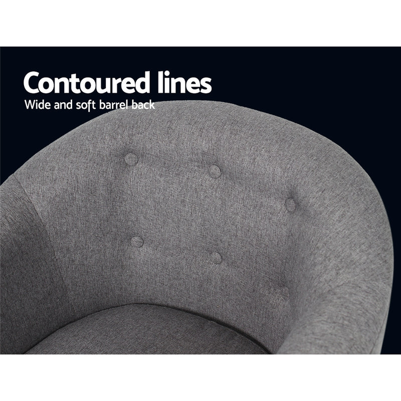 Bassum Premium Fabric Armchair - Grey