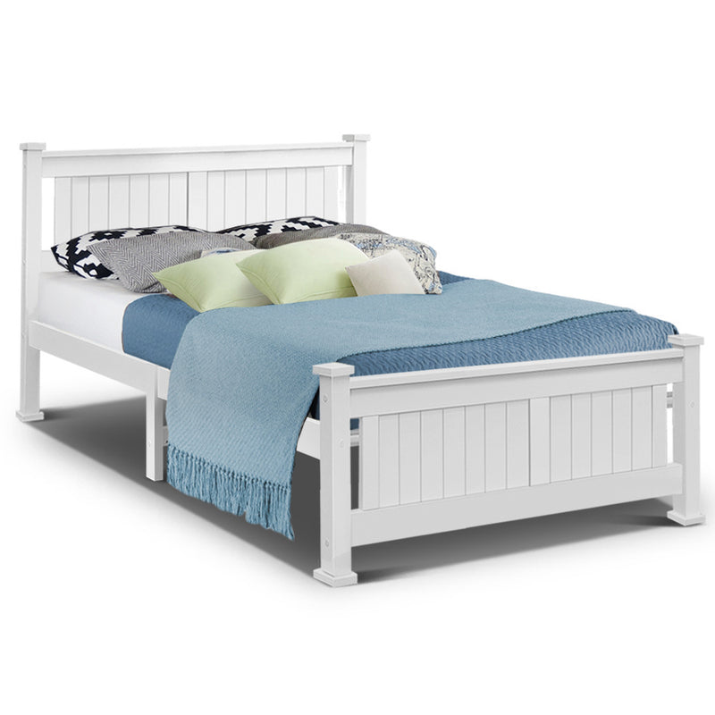 Lille Solid Pine Wooden Bed Frame - Double Size