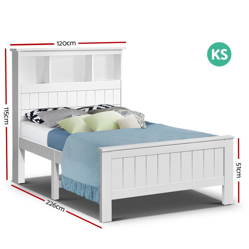 Premium Wooden Timber Bed Frame - King Single