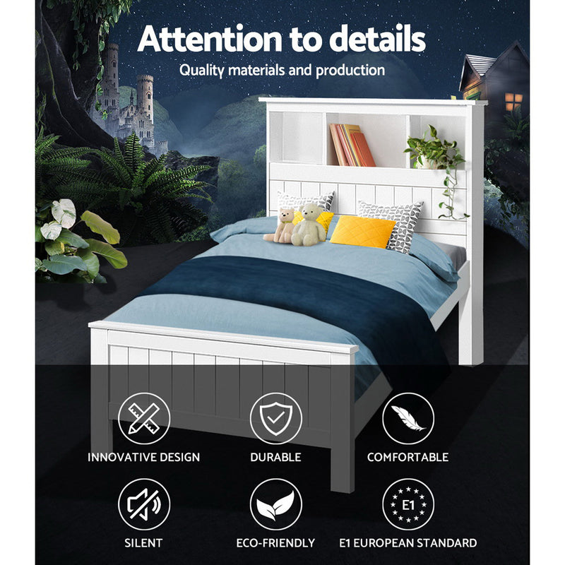 Premium Wooden Timber Bed Frame - King Single