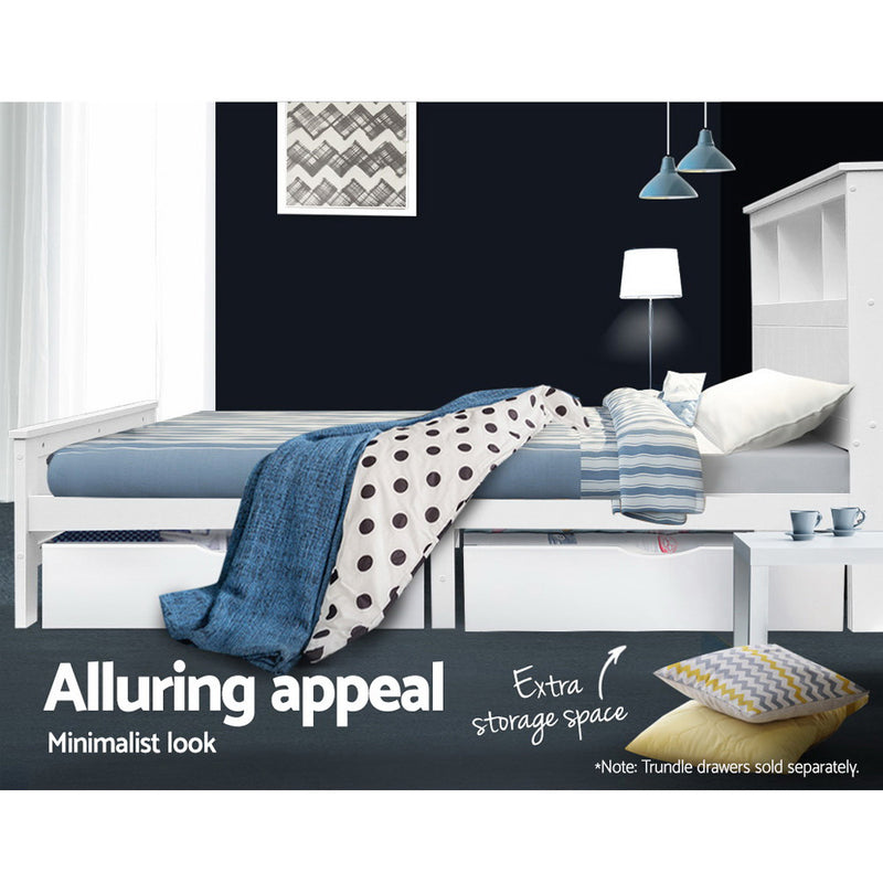 Premium Wooden Timber Bed Frame - King Single
