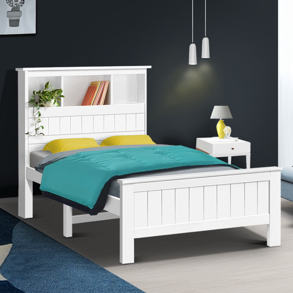 Premium Wooden Timber Bed Frame - King Single