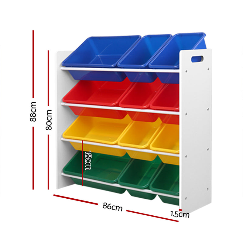 KidsDream 12 Plastic Bins Kids Toy and Book Organiser