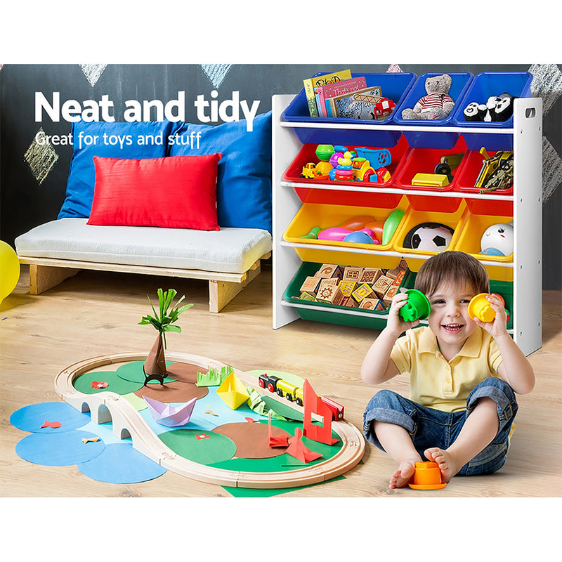 KidsDream 12 Plastic Bins Kids Toy and Book Organiser