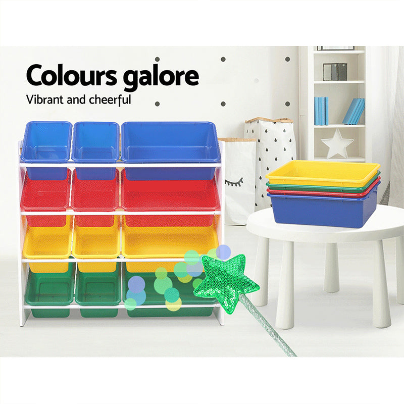 KidsDream 12 Plastic Bins Kids Toy and Book Organiser